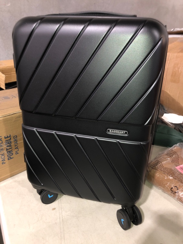 Photo 1 of (NON-REFUNDABLE) BAGSMART Carry On Luggage Airline Approved, 20 Inch Lightweight Carry On Suitcase, Hard Shell Luggage with Spinner Wheels, 100% PC Rolling Suitcases for Men and Women, Black