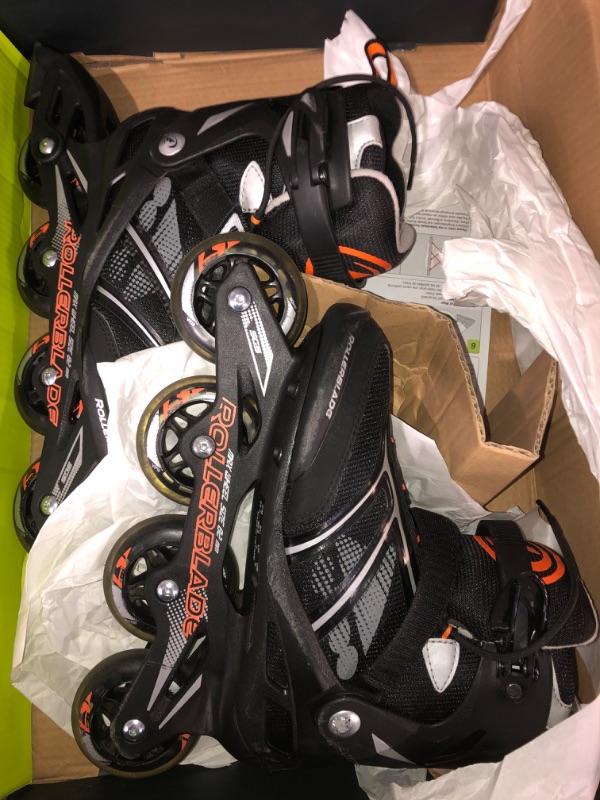 Photo 2 of (READ FULL POST) Rollerblade Macroblade 6.5 Men's Adult Fitness Inline Skate, Orion Blue/Spicy Orange, Performance Inline Skates 6.5