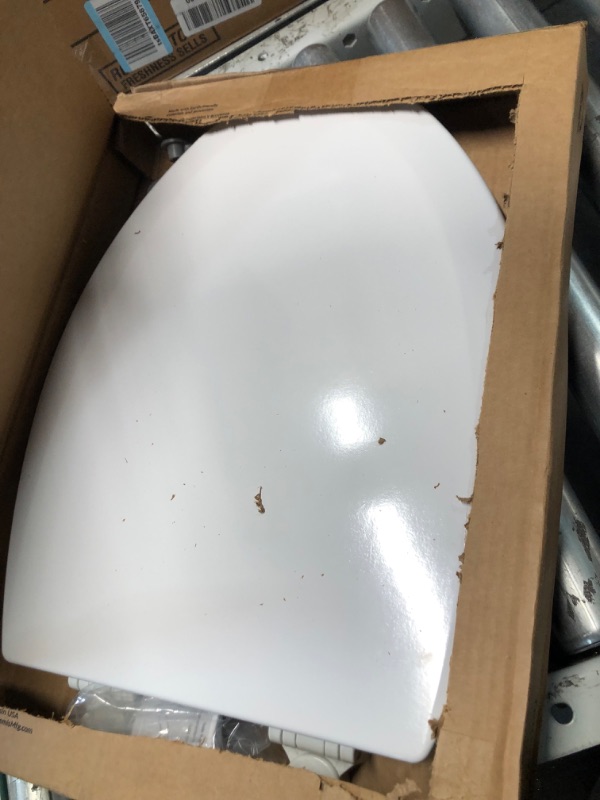 Photo 2 of LOOSE PIECES****Bemis 1500EC 390 Lift-Off Wood Elongated Toilet SEAT, Cotton White