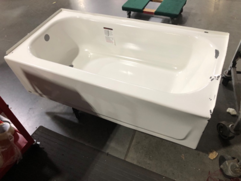 Photo 5 of ***USED - DAMAGED - SCRATCHED AND SCUFFED - SEE PICTURES - NO PACKAGING***
Bootz Industries Maui 60 in. x 30 in. Soaking Bathtub with Left Drain in White