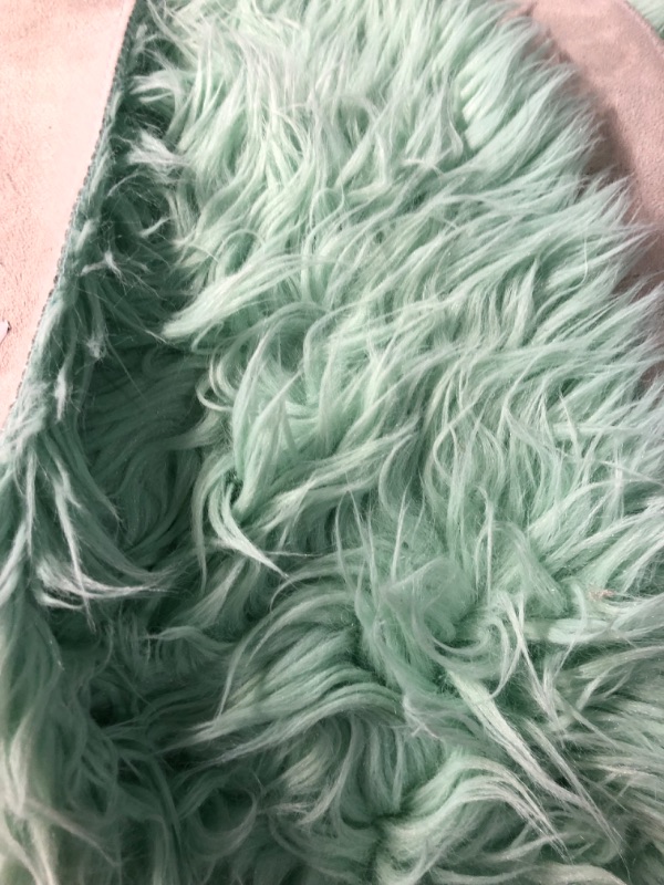 Photo 1 of Super Area Rugs Ultra Soft & Fluffy Faux Sheepskin Rug, Mint 8 x 10 Feet Carpet for Bedroom Living Room 8' x 10' Mint Green