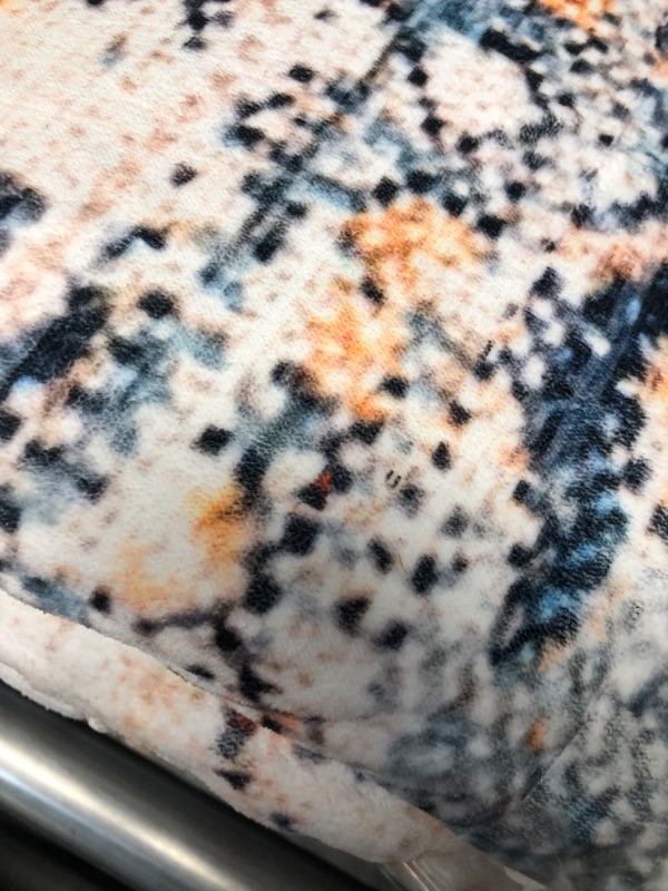 Photo 1 of VK Living Machine Washable Rug 9'x12' Vintage Design Washable Area Rugs with Non Slip Rugs for Living Room Bedroom Traditional Woven Rug Carpet Stain Resistant, Dining Home Decor Office Boho Rug, Blue Blue 9' x 12'