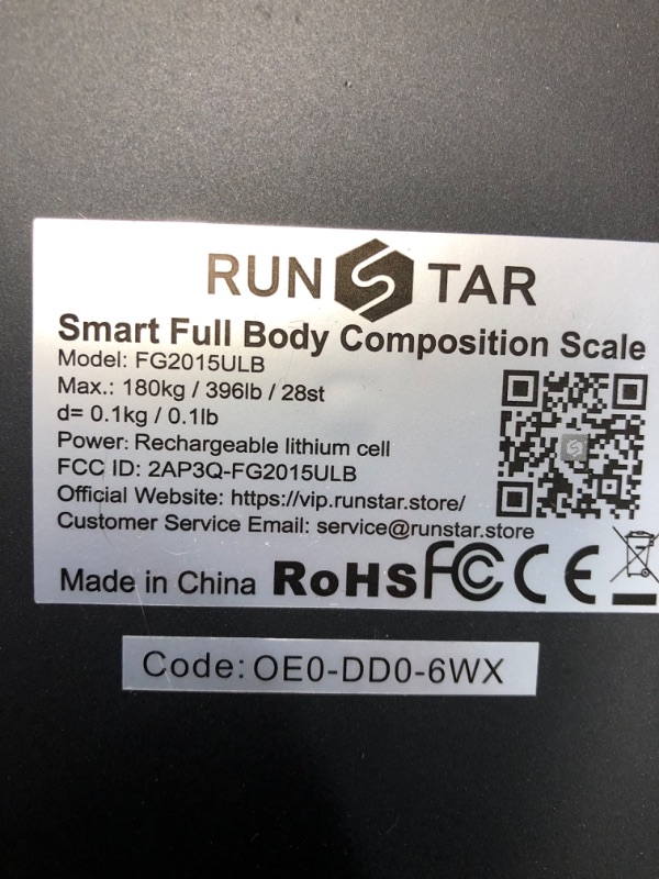 Photo 4 of Runstar Scale for Body Weight and Fat Percentage, 8 Electrodes High Precision Digital Scale for BMI 20 Body Composition Measurement, Bathroom Smart Scales with Large Color Display FSA or HSA Eligible 8 Electrodes FG2015