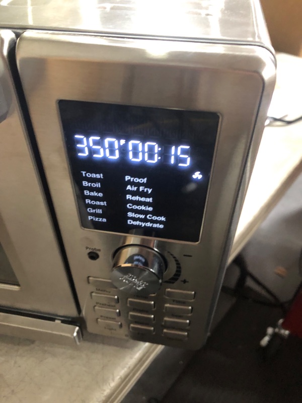 Photo 3 of ***USED - POWERS ON - UNABLE TO TEST FURTHER***
Nuwave Bravo XL Pro Air Fryer Toaster Oven, Improved 100% Super Convection, Quicker & Crispier Results, 112 Foolproof Presets, Multi-Layer Even Cooking, 50-500F, Smart Probe, 30QT, Stainless Steel