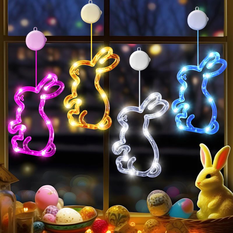 Photo 1 of  Easter Window Lights Decorations with Timer Battery Operated, 4 Piece