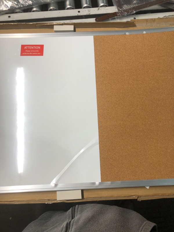 Photo 2 of **SLIGHT FOLDING
 Quartet Combination Magnetic Whiteboard & Corkboard, 17" x 23", Combo White Board & Cork Board, Curved Frame, Perfect for Office & Home Decor, Home School Message Board, Black (41723-BK) 17" x 23" Combo (Black Curved Frame)