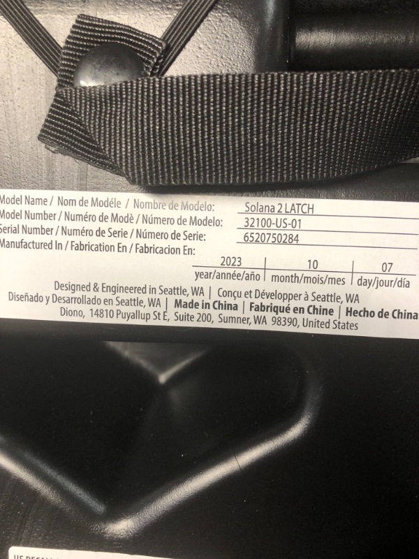 Photo 3 of Diono Solana 2 XL 2022, Dual Latch Connectors, Lightweight Backless Belt-Positioning Booster Car Seat, 8 Years 1 Booster Seat, Black NEW! LATCH Connect Single Black