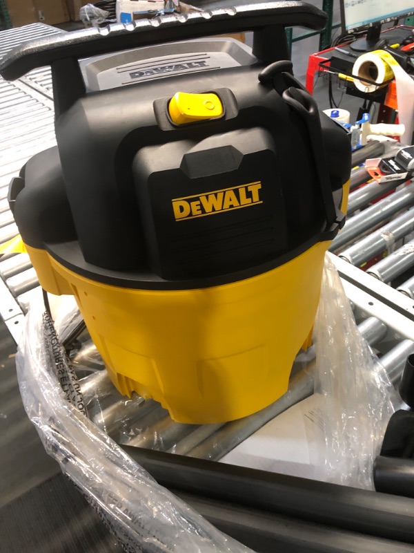 Photo 2 of **MISSING HOSE AND ENDS**
DEWALT DXV09P 9 gallon Poly Wet/Dry Vac, Yellow