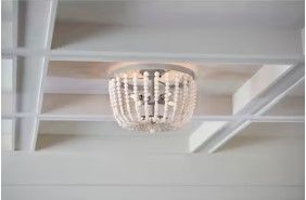 Photo 1 of **SEVERAL BROKEN BEADS**
allen + roth Cait 4-Light 17-in Off White Flush Mount Light