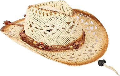 Photo 1 of D Diana Dickson Kid's Straw Cowboy Hat w/Hat Band, Brown Butterfly