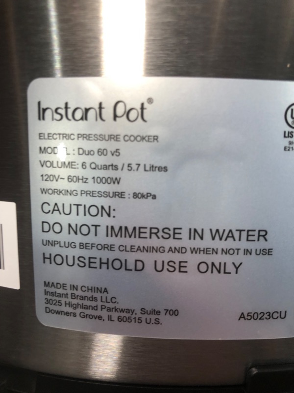 Photo 4 of **MINOR BREAK**
Instant Pot Duo 7-in-1 Electric Pressure Cooker, Slow Cooker, Rice Cooker, Steamer, Sauté, Yogurt Maker, Warmer & Sterilizer, Includes App With Over 800 Recipes, Stainless Steel, 6 Quart
