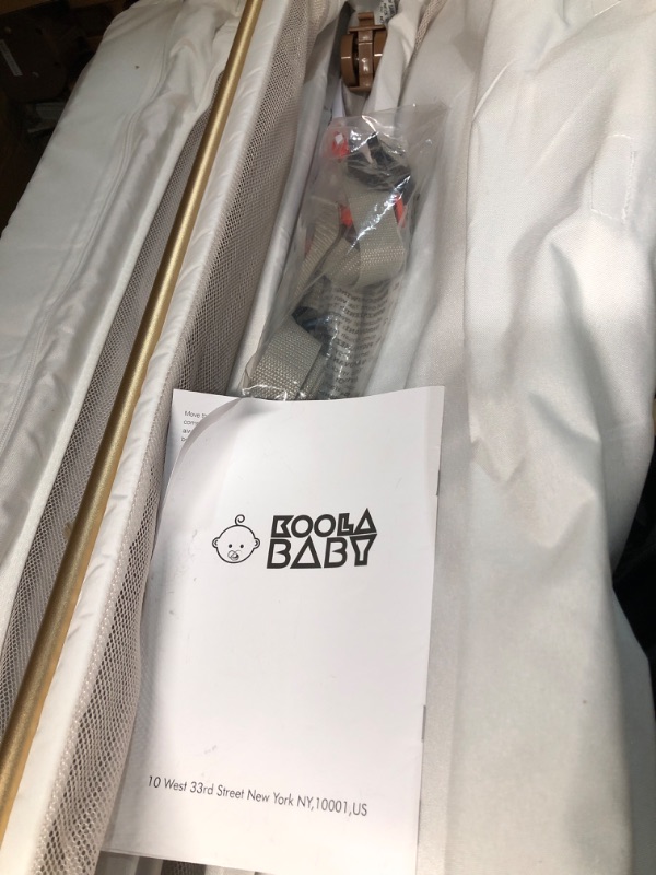 Photo 4 of Baby Bassinet, Comfy Mattress/Travel Bag Included (White and Gold)