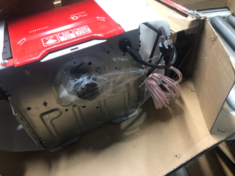 Photo 1 of ***USED - DAMAGED - MISSING PARTS - SEE COMMENTS***
Craftsman 1/2 HP Smart myQ Smartphone Controlled-Belt Drive, Wireless Keypad Included, Model CMXEOCG572, Red Garage Door Opener