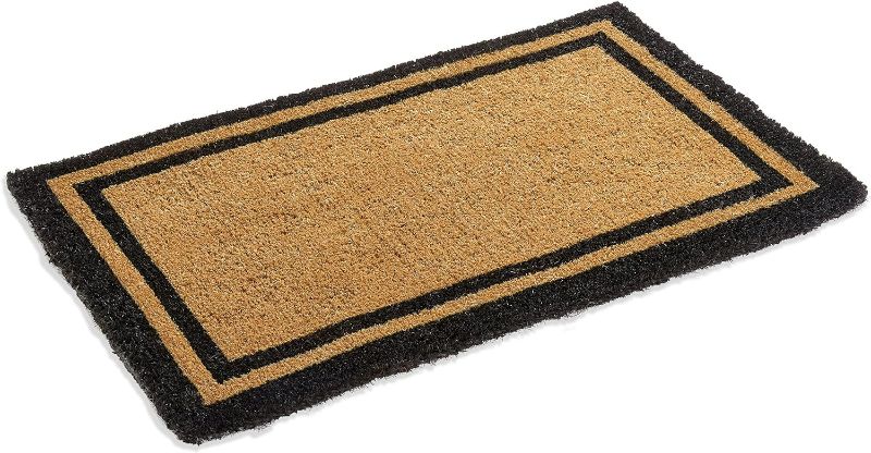 Photo 1 of (NON-REFUNDABLE) Kempf Black Border Coco Coir Doormat - Heavy Duty Doormats - 36" X 60"
