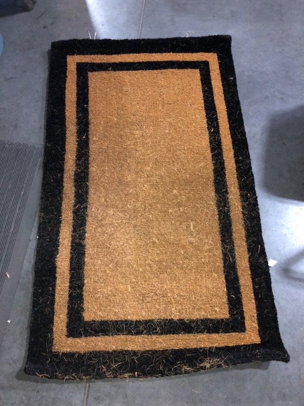 Photo 2 of (NON-REFUNDABLE) Kempf Black Border Coco Coir Doormat - Heavy Duty Doormats - 36" X 60"
