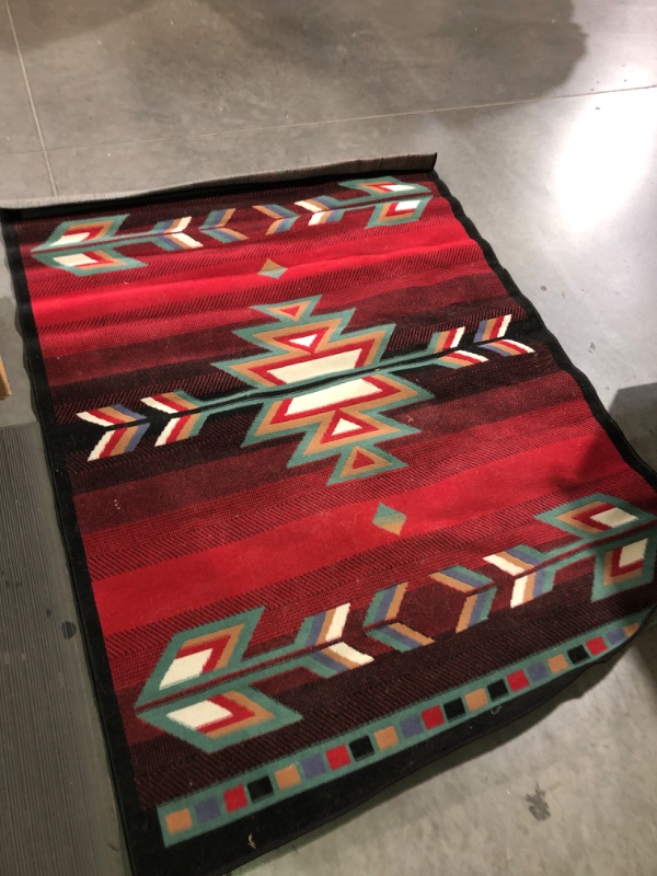 Photo 3 of (READ FULL POST) Home Dynamix Sagrada Southwest Area Rug 5x7 Black/Red/Ivory Rectangular Black/Red 5'2" x 7'4" Rectangle