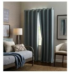 Photo 1 of (READ FULL POST) allen + roth 84-in Spa Blackout Thermal Lined Grommet Single Curtain Panel
