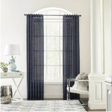 Photo 1 of (READ FULL POST) Origin 21 84-in Navy Light Filtering Back Tab Single Curtain Panel

