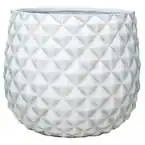 Photo 1 of Pineapple Medium 12 in. x 10.5 in. 14 qt. Weathered White Resin Composite Indoor/Outdoor Planter