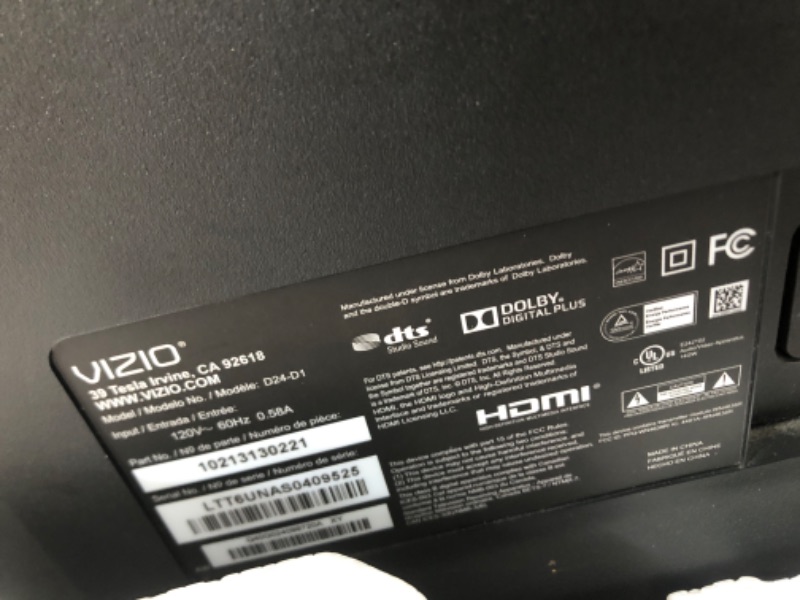 Photo 4 of ****UNTESTED, UNKNOWN FUNCTIONALITY, DID NOT COME WITH POWER SUPPLY, POWER SUPPLY NEEDED FOR THIS PRODUCT, UNKNOWN IF DAMAGED*****
VIZIO 24-inch D-Series Full HD 1080p Smart TV with Apple AirPlay and Chromecast Built-in, Alexa Compatibility, D24f-J09, 202