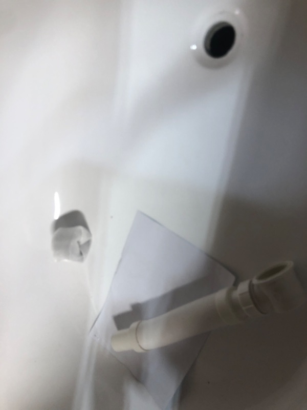 Photo 1 of ***DAMAGED - CRACKED - SEE PICTURES - LIKELY MISSING PARTS***
Brightling 67 in. Acrylic Flatbottom Non-Whirlpool Bathtub in White