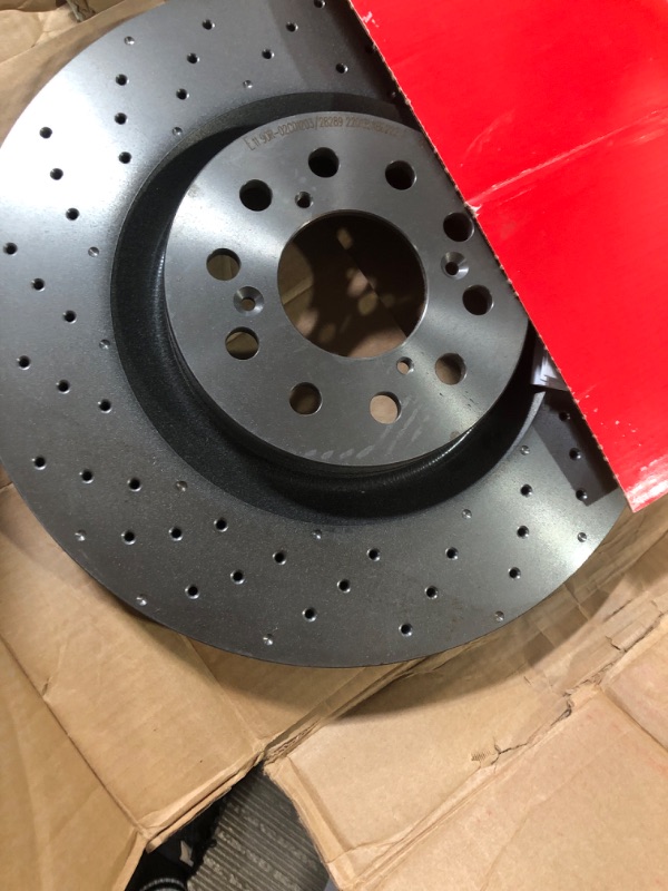 Photo 1 of Brembo 09.C338.11 UV Coated Pillar Vented drilled Brake Rotor HONDA OE# 45251TV8E02