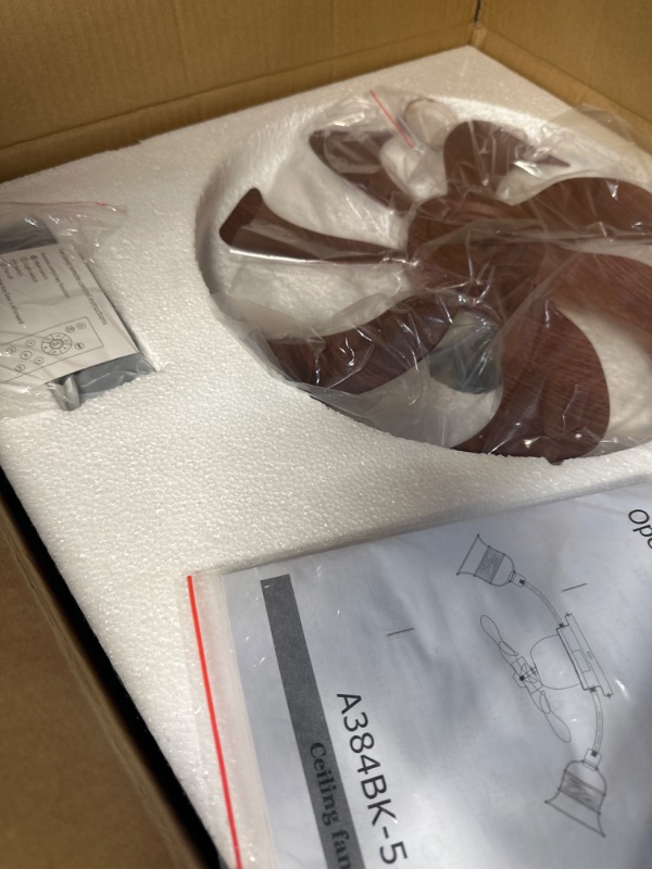 Photo 1 of Ceiling Fans with Lights, Low Profile Lighting & Ceiling Fans with Remote Control, Flush Mount Ceiling Light Chandelier Fan, Farmhouse Bladeless Kitchen Bedroom Lighting Fixtures Ceiling 26” Ceiling Fan