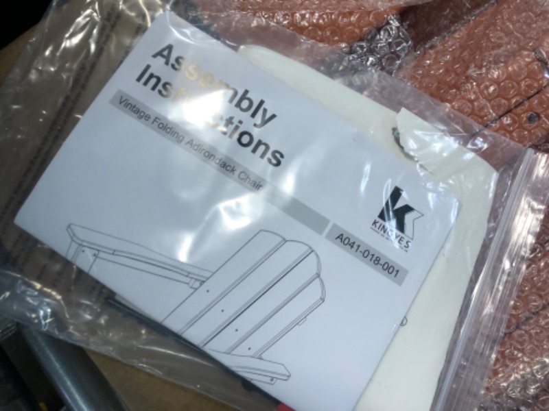Photo 1 of ***USED - LIKELY MISSING PARTS - UNABLE TO VERIFY FUNCTIONALITY***
KINGYES Folding Adirondack Chair, HDPE All-Weather Folding Adirondack Chair, Orange