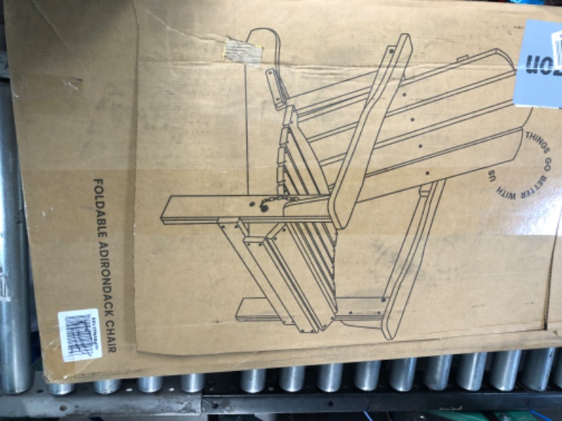 Photo 5 of ***USED - LIKELY MISSING PARTS - UNABLE TO VERIFY FUNCTIONALITY***
KINGYES Folding Adirondack Chair, HDPE All-Weather Folding Adirondack Chair, Orange