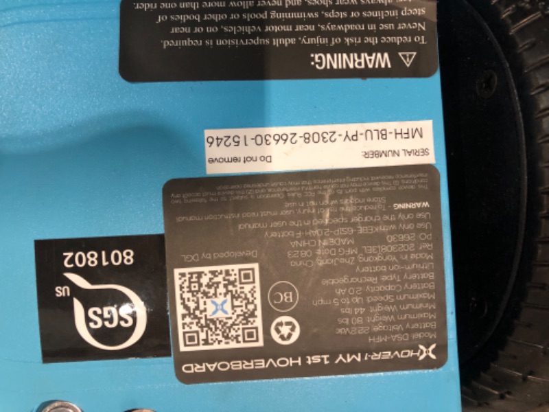 Photo 2 of (READ FULL POST) Hover-1 My First Hoverboard Electric Self-Balancing Hoverboard for Kids with 5 mph Max Speed, Dual 150W Motors, 6.3” Tires, 3 Miles Max Range, and LED Headlights

