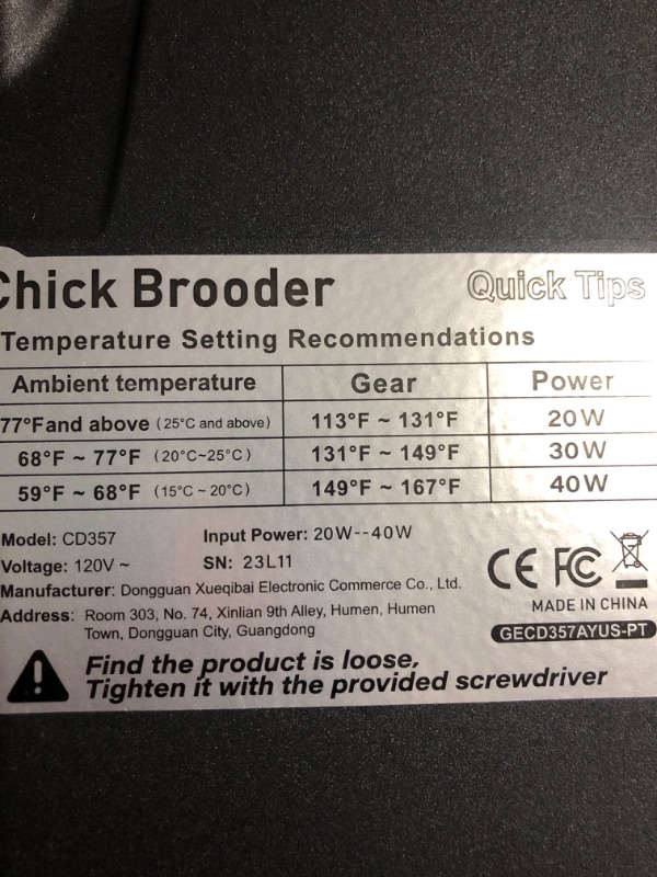 Photo 4 of (see images for damage) Chicken Brooder for 20 Chicks, Anti-Scald Aluminum Plate Chick Brooder Heater Plate