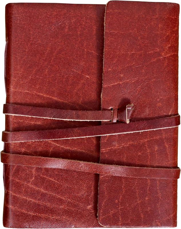 Photo 1 of Handmade leather journal cherry color 6x8inches