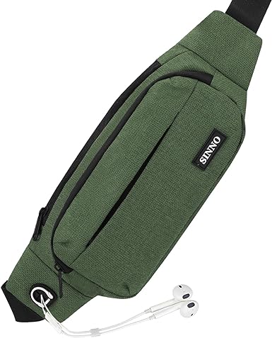 Photo 1 of SINNO Large Crossbody Fanny Pack for Women Men Belt Bag With 4-Zipper Pockets for Travel Running Hiking Workout Dog Walking Outdoors Sport Fishing Waist Pack Bag Carrying All Phones
