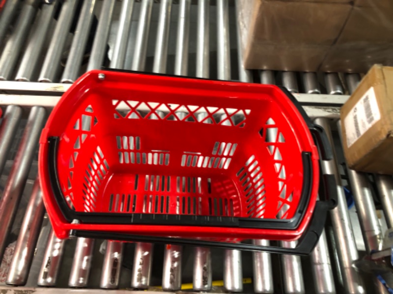 Photo 4 of (see images for damage) Shopping Basket With Handles, 35L Durable Plastic 