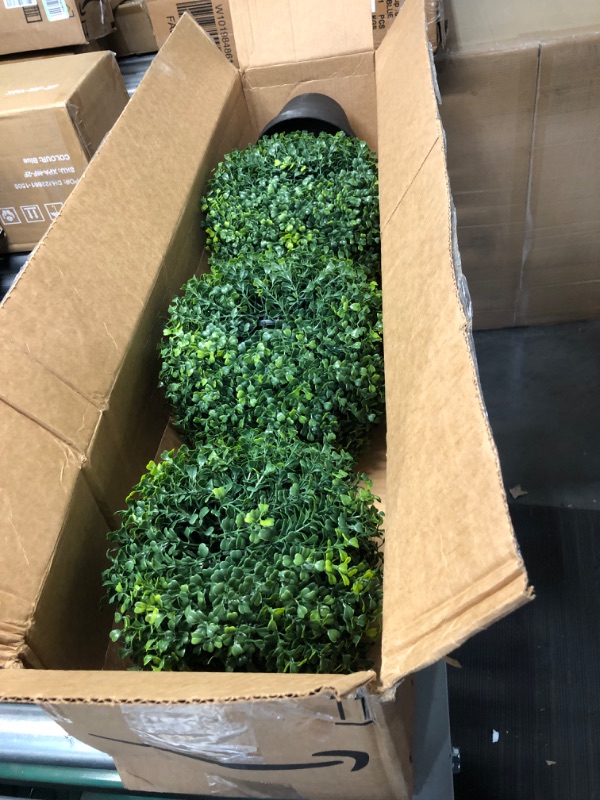 Photo 2 of 3ft. Boxwood Triple Ball Topiary Artificial Tree (Indoor/Outdoor)