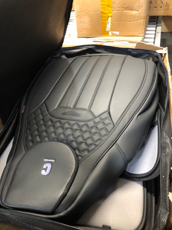 Photo 3 of Coverado Car Seat Cover Full Set, Bucket Seat Covers for Sedans 5 Seats Front and Rear Auto Car Seat Cushion, Black FullSet
