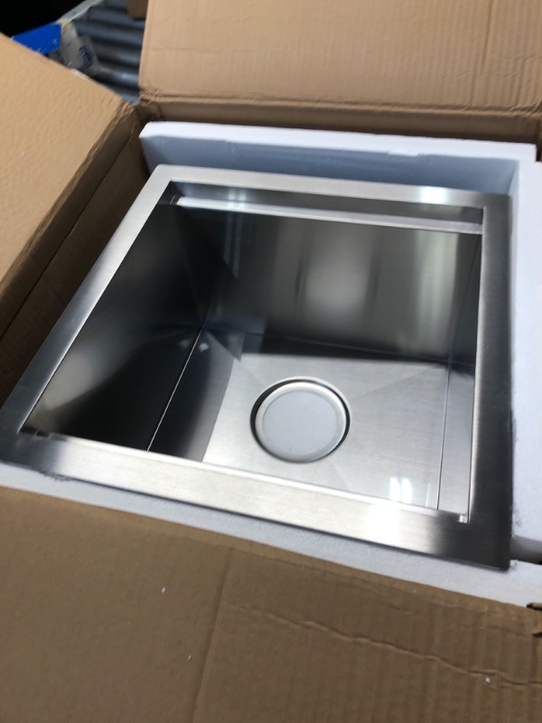Photo 2 of KINGO HOME 15x15 Inch Stainless Steel Small Undermount Bar Sink 15 x 15 inch