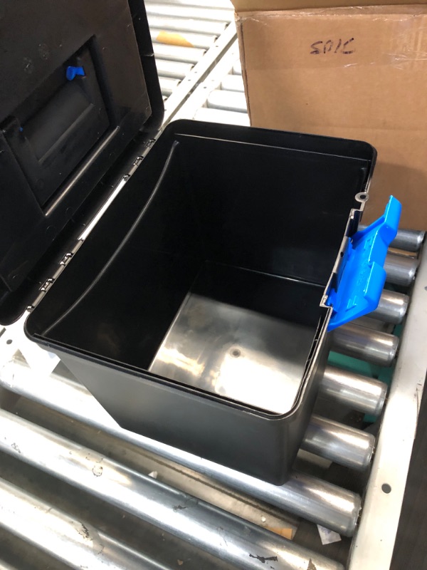Photo 3 of Storex File Box with XL Lid Storage Case, 11"x13.3"x10.9", Black, Blue