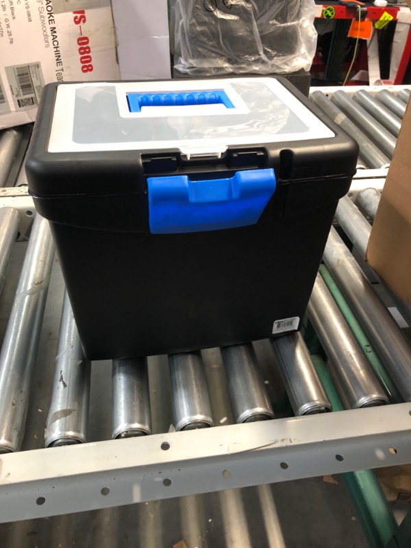 Photo 2 of Storex File Box with XL Lid Storage Case, 11"x13.3"x10.9", Black, Blue