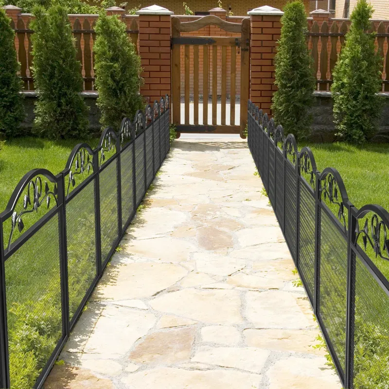 Photo 1 of Outdoor 31.5" Tall Metal Garden Fence With 5 Panels