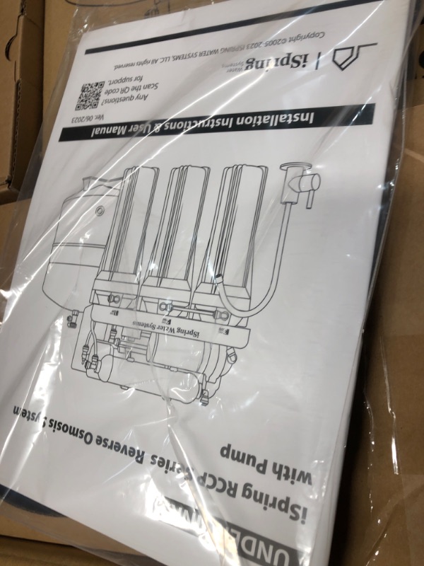 Photo 1 of iSpring RCC7P 75 GPD Reverse Osmosis System with Pump, 5-Stage Boosted Performance Superb Taste Under Sink Reverse Osmosis Drinking Water Filtration System with Brushed Nickel Faucet