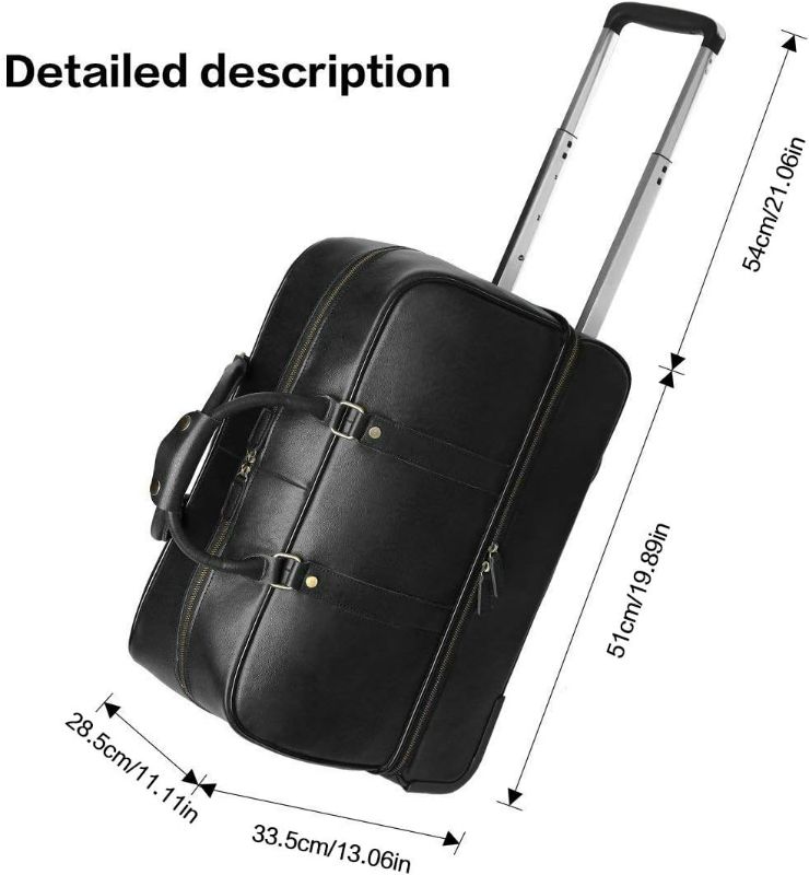 Photo 4 of Leathario Leather Luggage travel duffle bag weekend overnight bag rolling suitcase
