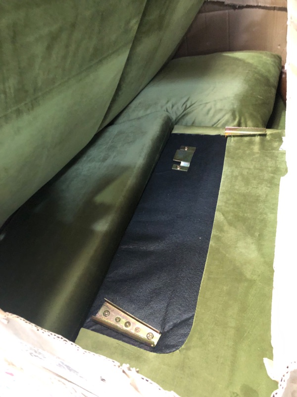 Photo 4 of ***DAMAGED - SEE COMMENTS***
Valarie 58 in. Olive Green Velvet 2-Seater Loveseat with Tapered Legs