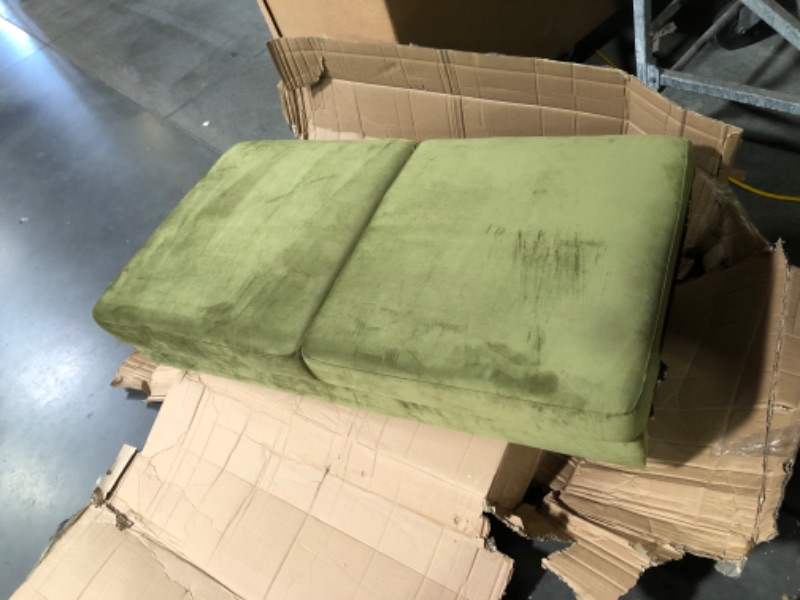 Photo 7 of ***DAMAGED - SEE COMMENTS***
Valarie 58 in. Olive Green Velvet 2-Seater Loveseat with Tapered Legs