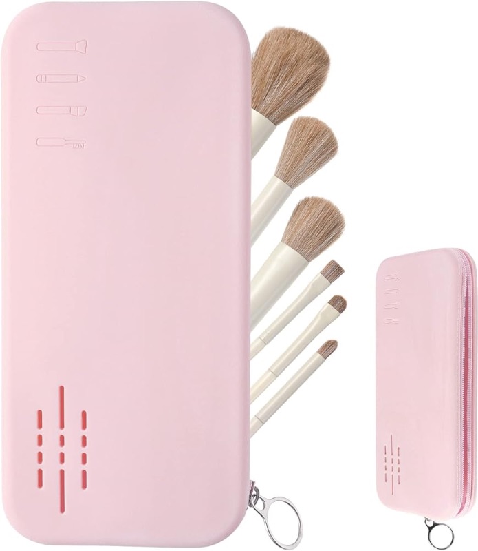 Photo 1 of ***NON-REFUNDABLE PACK OF 3***
Silicone Portable Makeup Brush Pouch Holder, Zippered Case Bag with Air Holes PINK 