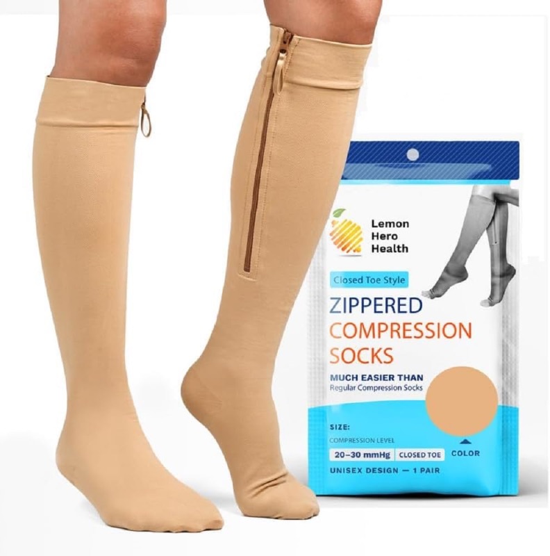 Photo 1 of **NON-REFUNABLE PACK OF 3**
Lemon Hero Zipper Compression Socks for Women and Men 5XL