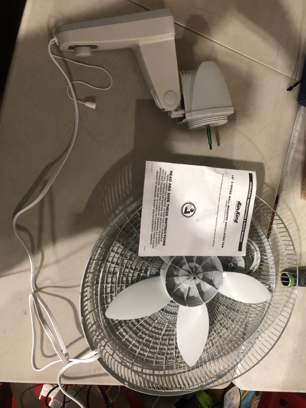 Photo 2 of ***PARTS ONLY/NON-RETURNABLE*DOES NOT POWER ON*USED***
18 in. Commercial Grade Oscillating Wall Mount Fan