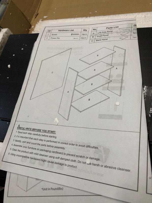 Photo 2 of ***USED - LIKELY MISSING PARTS - UNABLE TO VERIFY FUNCTIONALITY***
Furinno Pasir 3-Tier Open Shelf Bookcase, Dark Espresso