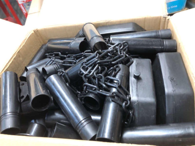 Photo 2 of ***FOR PARTS ONLY NON-REFUNDABLE ***
Black Plastic Stanchion Set Traffic Delineator Post Cones with Fillable Base 6.6 ft Plastic Chain 