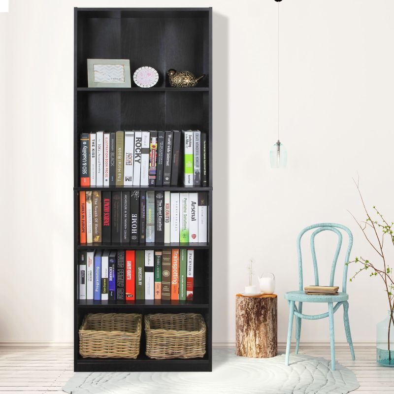 Photo 1 of FURINNO JAYA Simply Home 5-Shelf Bookcase, 5-Tier, Black